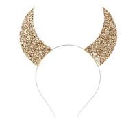 FEESHOW Kids Shining Devil Horns Halloween Headband Carnival Fancy Dress Costume Accessories Gold One Size