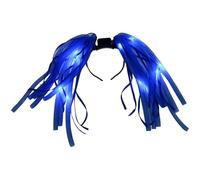 FEESHOW Led Flash Braid Hair Hoop Flashing Noodle Headband for Halloween Carnival Easter Party Blue One Size