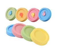 FEESHOW Mason Jar Lids, 8pcs Assorted Color Plastic Replacement Storage Caps Lids for Mason Canning Drinking Jars Type A 70mm