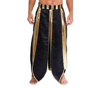FEESHOW Mens Egyptian King Pharaoh Costume Shiny Metallic Ancient Skirt for Halloween Cosplay Black M