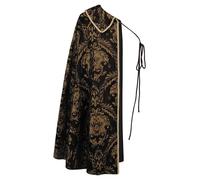 FEESHOW Mens Tudor Cape Medieval Renaissance Noble Tudor King Prince Costume Cape Ren Faire Half Shoulder Cloak Black One Size