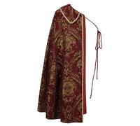 FEESHOW Mens Tudor Cape Medieval Renaissance Noble Tudor King Prince Costume Cape Ren Faire Half Shoulder Cloak Red One Size