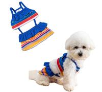 FEESHOW Pet Bikini Set Dogs Swimsuit With Floral Print Adjustable Straps Puppy Sling Bathing Suit For Chihuahua Yorkie Blue S
