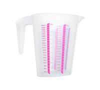 FEESHOW Plastic Measuring Cup Clear Graduated Measuring Mug with Handle and Spout Kitchen Measuring Jugs Laboratory Measuring Beaker 2000ML Clear Pink 2000ML