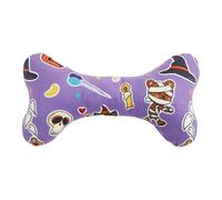 FEESHOW Spooky Squeaky Dog Toys For Halloween Soft Plush Bone Chew Toy With Squeaker For Puppies Festival Gift Type C One Size