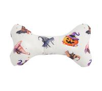 FEESHOW Spooky Squeaky Dog Toys For Halloween Soft Plush Bone Chew Toy With Squeaker For Puppies Festival Gift Type A One Size