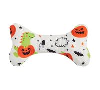 FEESHOW Spooky Squeaky Dog Toys For Halloween Soft Plush Bone Chew Toy With Squeaker For Puppies Festival Gift Type G One Size