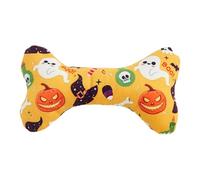 FEESHOW Spooky Squeaky Dog Toys For Halloween Soft Plush Bone Chew Toy With Squeaker For Puppies Festival Gift Type H One Size