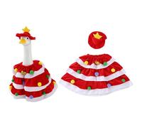 FEESHOW Spring Easter Porch Goose Outfit Hat And Skirt Colorful Garden Goose Clothes For Patio Lawn Decoration Red Size A