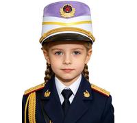 FEESHOW Toy Soldier Hat Halloween Carnival Performance Accessory Drummer Accessories Drum Major Uniform Purple One Size