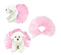 FEESHOW Wedding Pet Tutu Dress Multi-layer Tulle Skirt Self Tying Tutu Skirts Pet Clothes For Birthday Party Photo Pink S