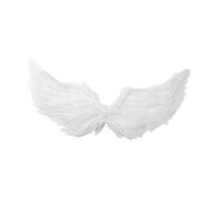 FEESHOW White Feather Angle Wings Black Devil Wing Halloween Fairy Costume Cosplay Accessories White S