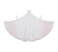 FEESHOW Women Belly Dance Costume Wings Christmas Party Fairy Wing for Halloween Stage Performance White One Size
