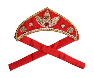 FEESHOW Women Girls Ethnic Exquisite Classical Russian Folk Dance Hat Cap Headwear for Dancing Stage Performance Red 2 One Size
