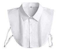 FEESHOW Women Mens Half Shirt Fake Collar Detachable Office Formal Blouse Top False Collar White 46