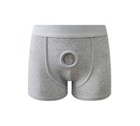 FEESHOW Womens Cotton Cut-out Boxer Shorts Elastic Waist Lesbian Panties Lingerie Underwear for Date Night Grey XXL