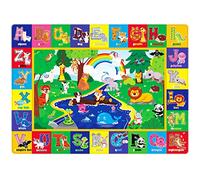 Feesiluu Baby Play Mat, Super Soft Playmat Baby Crawling Mat Foldable Non-Slip Floor Mat for Toddlers, Thick Baby Play Floor Mat with Colorful Alphabets and Animals,150 x 100cm (C)