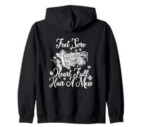 Feet sore heart full hair a mess Zip Hoodie