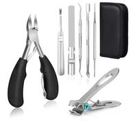 Feet Toenail Clippers Set Professional Thick Ingrown Toe Nail Clippers Men Seniors Pedicure Clippers Toenail Cutters Nail Tools,Black Set,C