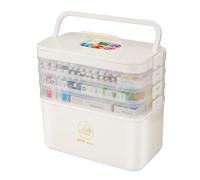 FEETER 4 Layer Medicine Storage Box,Household Medicine Container Box Organiser with Handle, Box,Portable with Lid Medication Storage Box Medicine Cabinet for Home,School (white)