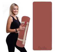 Feetlu Extra Thick 12mm Exercise Mat - Non-Slip, Joint-Friendly & Cushioned Fitness Mat for Yoga, Pilates & Floor Workouts - Durable, Supportive & Includes Feetlu Classic Strap