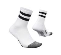 Feetures Elite Light Cushion Mini Crew Sock - Sport Sock with Targeted Compression - L, Off-White (1 Pair)