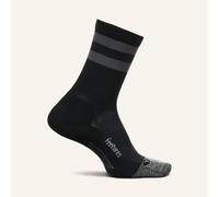 Feetures Elite Light Cushion Mini Crew Sock - Sport Sock with Targeted Compression - M, Dark Gray (1 Pair)