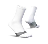 Feetures Elite Light Cushion Mini Crew Sock - Sport Sock with Targeted Compression - XL, New White (1 Pair)