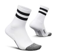 Feetures Elite Light Cushion Mini Crew Sock - Sport Sock with Targeted Compression - XL, Off-White (1 Pair)
