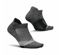 Feetures Elite Light Cushion No Show Tab Ankle Socks - Sport Sock with Targeted Compression - New Gray, S (1 Pair)
