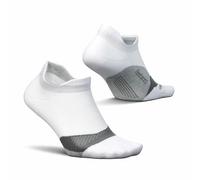 Feetures Elite Light Cushion No Show Tab Ankle Socks - Sport Sock with Targeted Compression - New White, M (1 Pair)