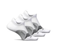 Feetures Elite Light Cushion No Show Tab - Running Socks for Men & Women - Athletic Compression Socks - Moisture Wicking - S, White - 3Pack