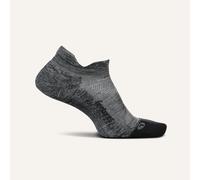 Feetures Elite Light Cushion No Show Tab Ankle Socks - Sport Sock with Targeted Compression - New Gray, XL (1 Pair)
