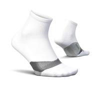 Feetures Elite Light Cushion Quarter Solid - Sport Sock with Targeted Compression - New White, L (1 Pair)