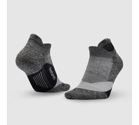 Feetures Elite Light Cushion No Show Tab Ankle Socks - Sport Sock with Targeted Compression - New Gray, S (1 Pair)