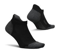 Feetures Elite Max Cushion No Show Tab Ankle Socks - Sport Sock with Targeted Compression - New Black, L (1 Pair)
