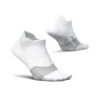 Feetures Elite Ultra Light Cushion Ankle Socks - Sport Sock with Targeted Compression - New White, S (1 Pair)