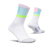 Feetures Elite Ultra Light Cushion Mini Crew Sock - Sport Sock with Targeted Compression, Candy Court, Large