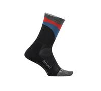 Feetures Elite Ultra Light Mini Crew Socks Black Red Blue, Size M