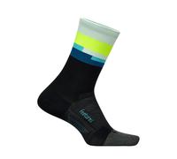 Feetures Elite Ultra Light Mini Crew Socks Black Yellow, Size L