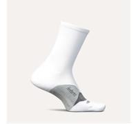 Feetures Elite Ultra Light Mini Crew Socks - Lightweight Comfort for Runners, White, Perfect for All Distances