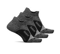 Feetures Elite Ultra Light No Show Tab Solid - Running Socks for Men & Women, Athletic Compression Socks, Moisture Wicking - L, Gray - 3Pack