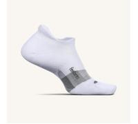 Feetures Elite Ultra Light Cushion Ankle Socks - Sport Sock with Targeted Compression - New White, S (1 Pair)