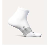 Feetures Elite Ultra Light Quarter Socks White/Grey XL (EU 47-51) for Ultimate Comfort in Running