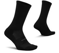 Feetures High Performance Cushion Classic Crew Sock for Women & Men - Moisture-Wicking Athletic Socks - Black, L (1 Pair)