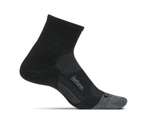 Feetures M10 Ultra Light Quarter Socks in Charcoal - Perfect for Running Comfort