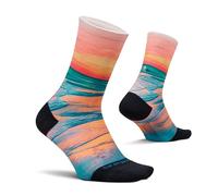 Feetures Mini Elite Mid-Calf Socks with Light Cushioning - Sports Socks with Targeted Compression, Sunset Glow (1 Pair), M