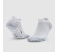 Feetures Plantar Fasciitis Relief Sock Light Cushion No Show Tab- Targeted Compression Sock for Women & Men - L, White (1 Pair)