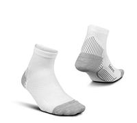 Feetures Plantar Fasciitis Relief Cushion Quarter Sock- Targeted Compression Sock for Men & Women - XL, White (1 Pair)