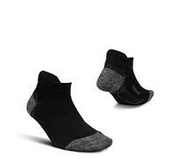 Feetures Plantar Fasciitis Relief Sock Light Cushion No Show Tab- Targeted Compression Sock for Women & Men - S, Black (1 Pair)